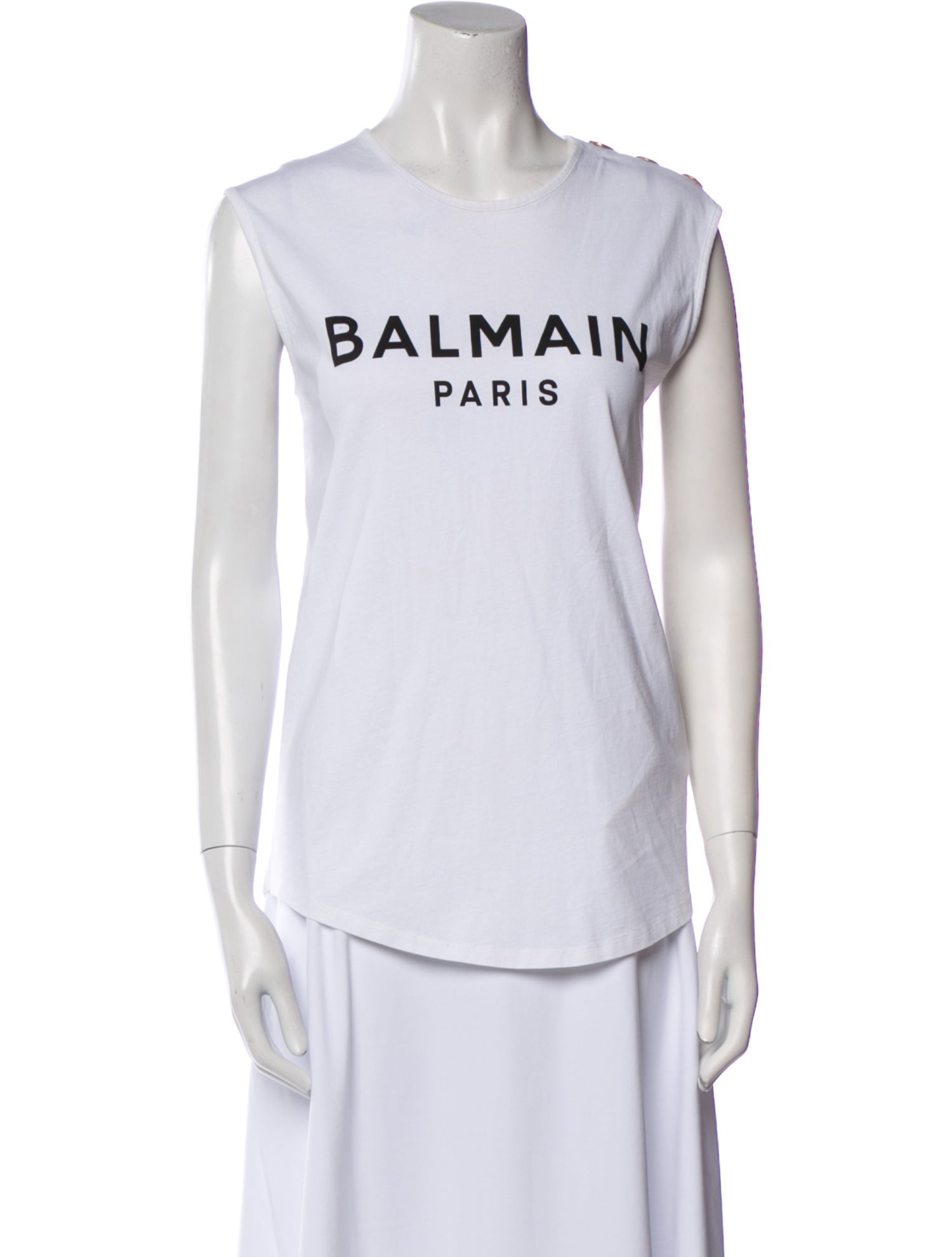 Balmain Graphic Print Crew Neck Top