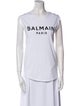 Balmain Graphic Print Crew Neck Top