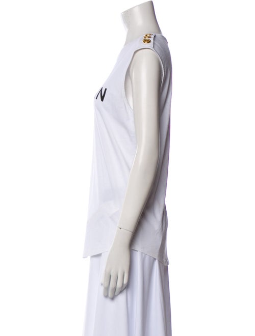 Balmain Graphic Print Crew Neck Top