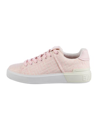 Balmain Grecca Pattern Tweed Pattern Sneakers