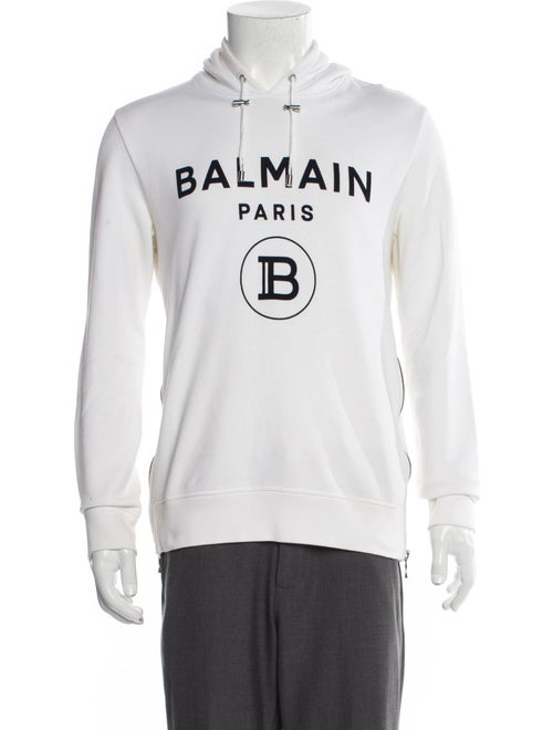 Balmain Graphic Print Crew Neck Hoodie