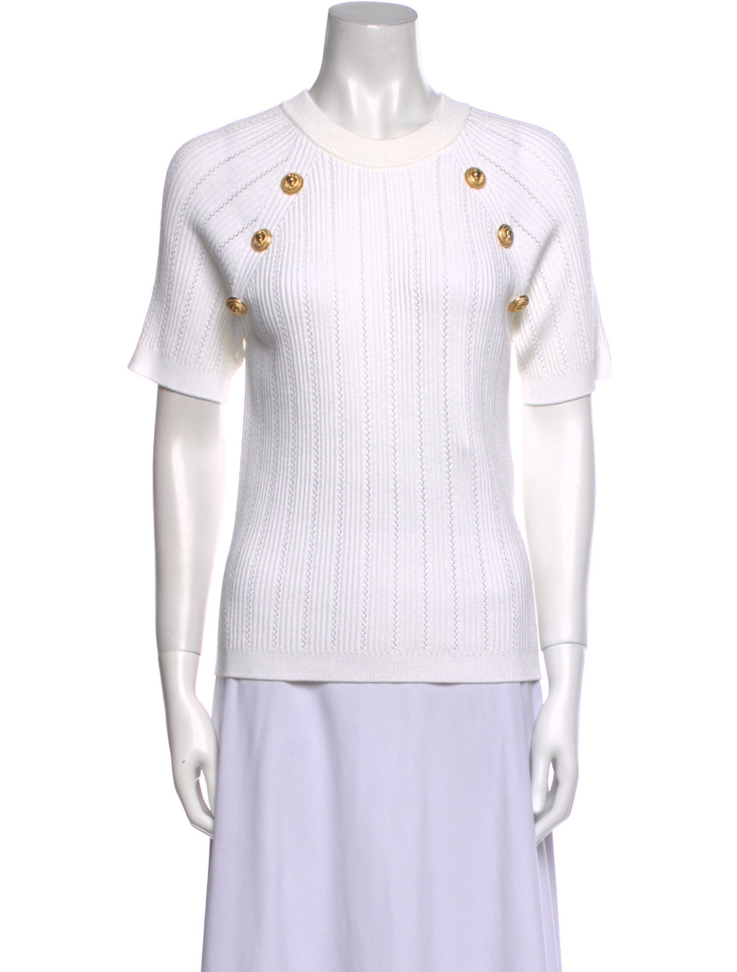 Balmain Virgin Wool Crew Neck T-Shirt