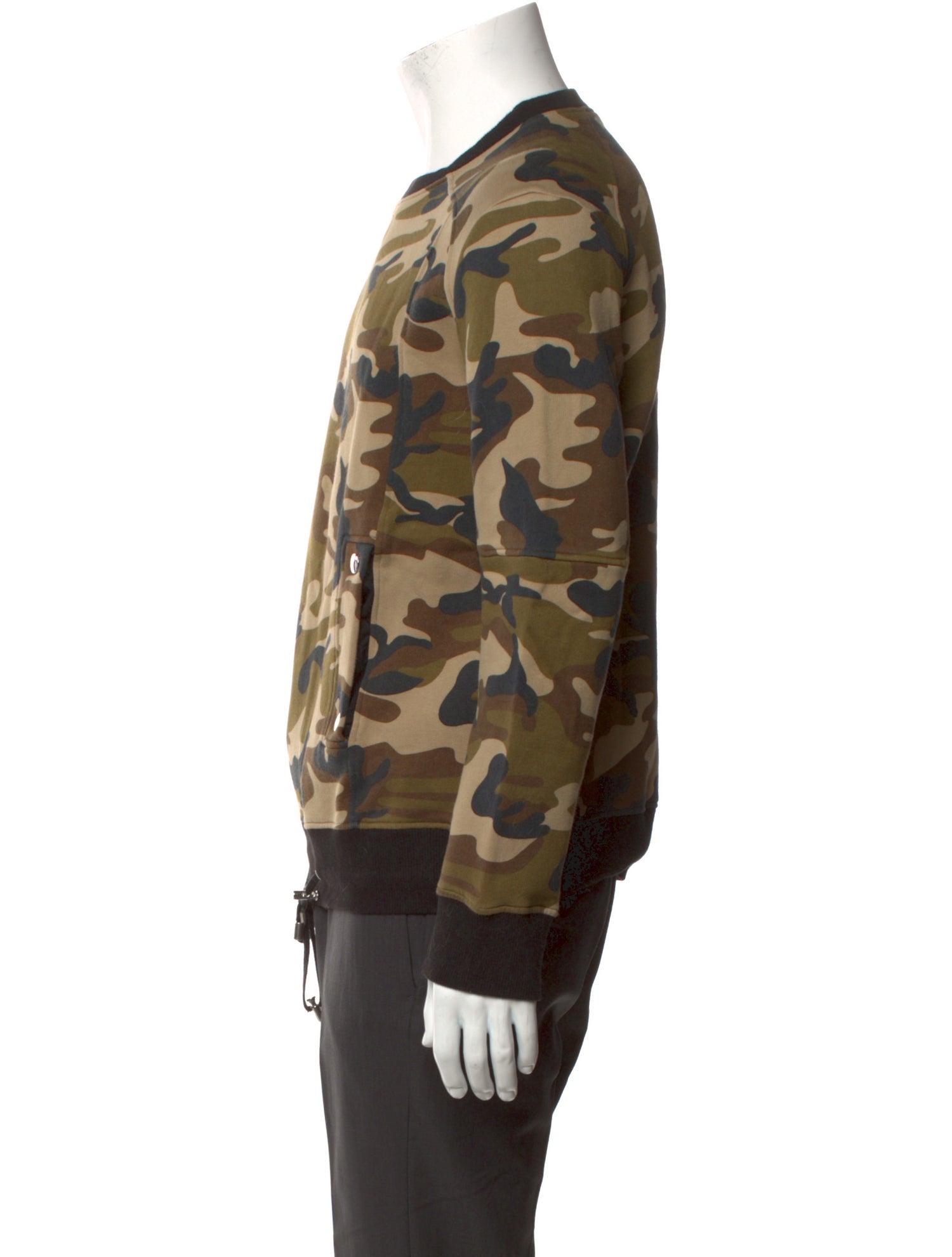Balmain Camouflage Print Crew Neck Sweatshirt