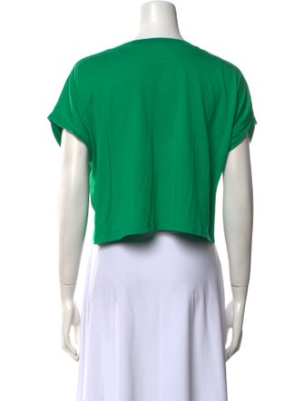 Balmain Graphic Print Crew Neck Crop Top