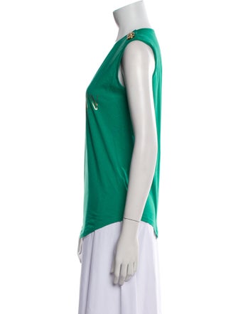 Balmain Graphic Print Scoop Neck Top