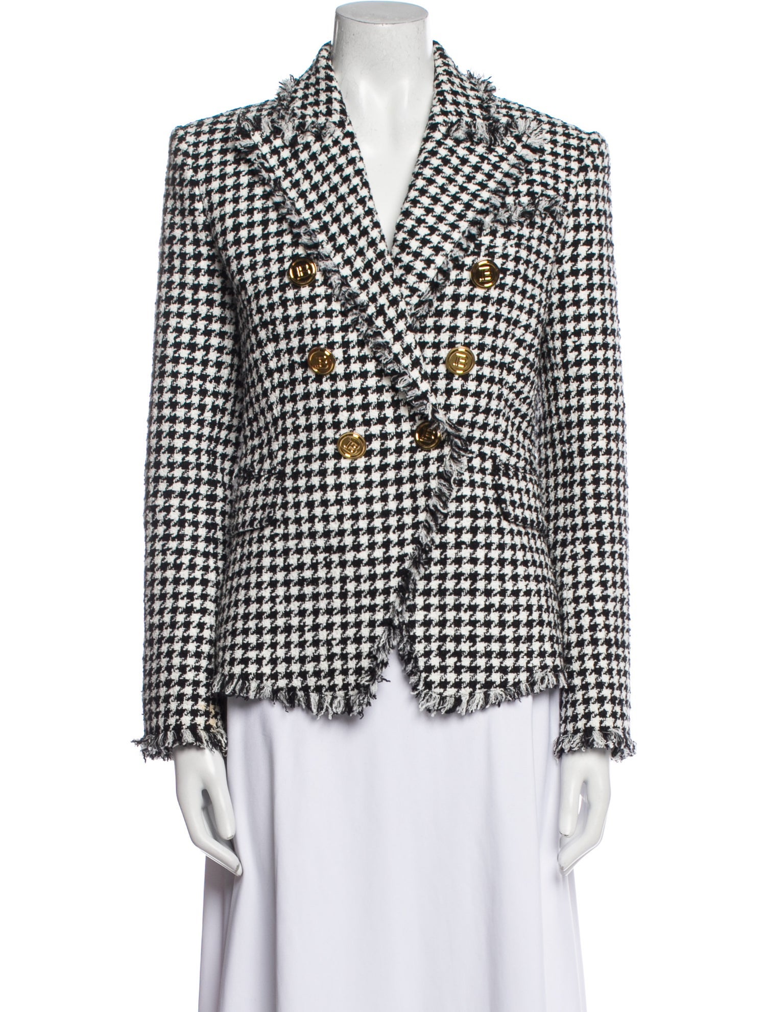 Balmain Plaid Print Blazer