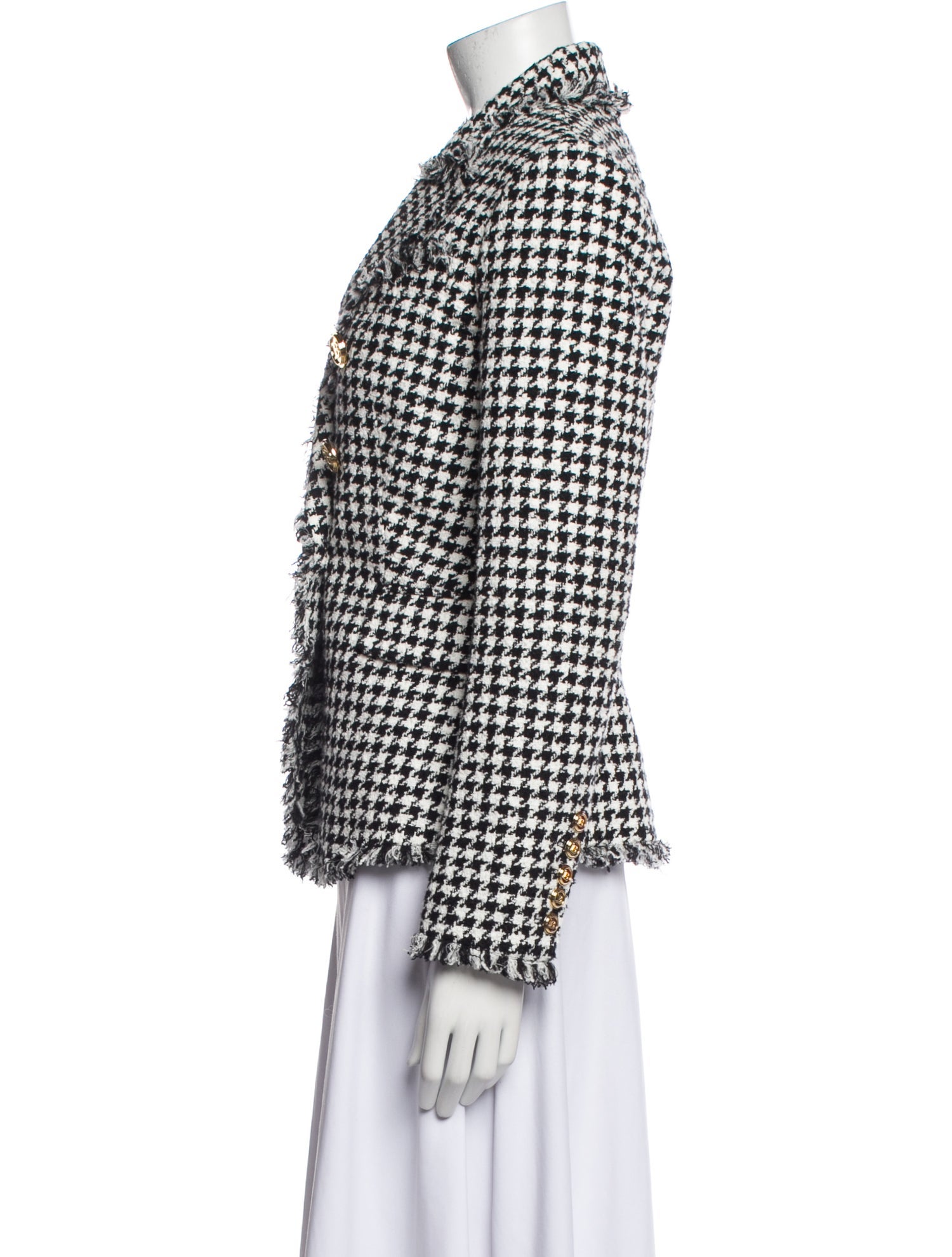 Balmain Plaid Print Blazer