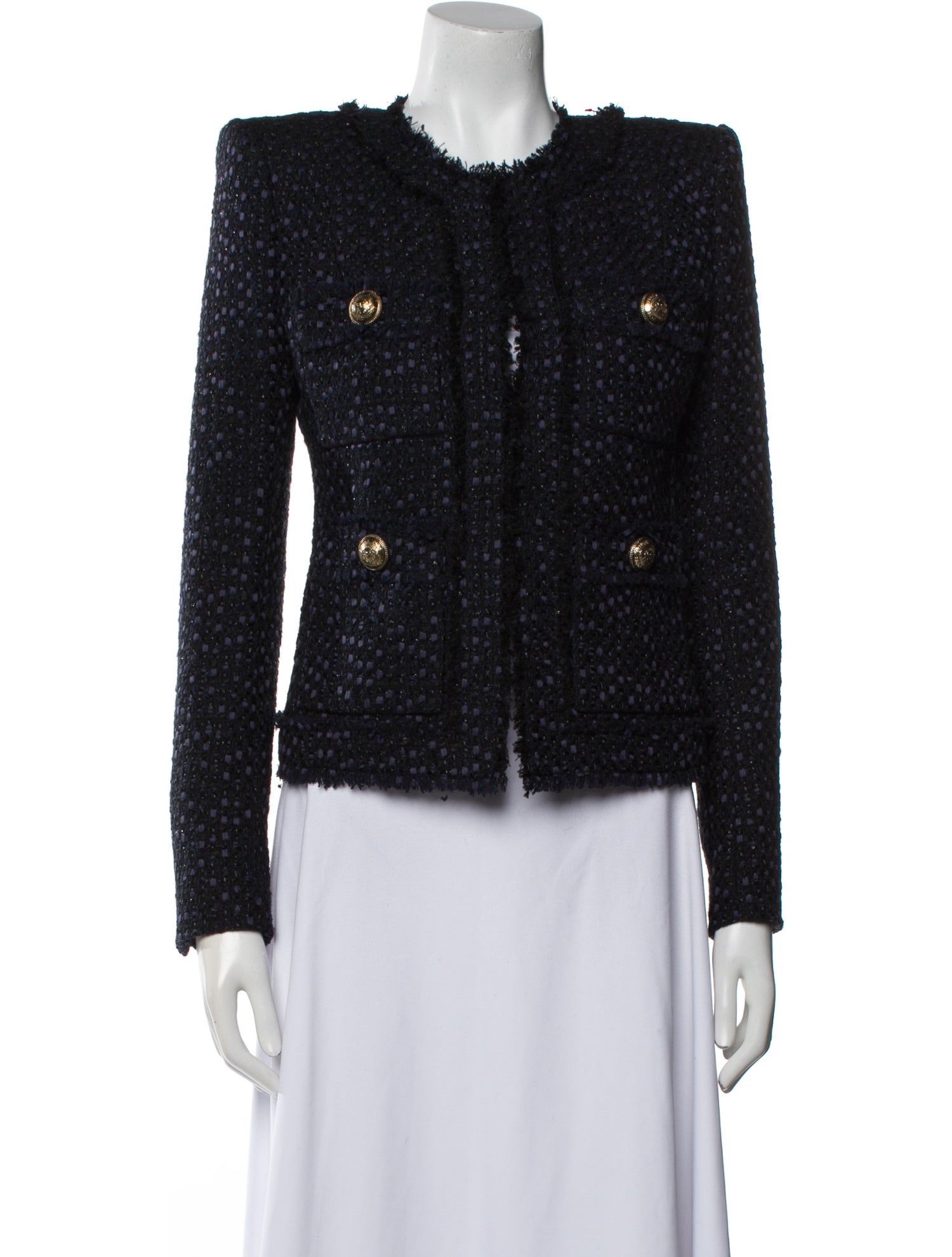 Balmain Tweed Tweed Pattern Jacket