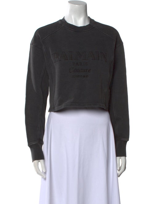Balmain Graphic Print Crew Neck Sweatshirt
