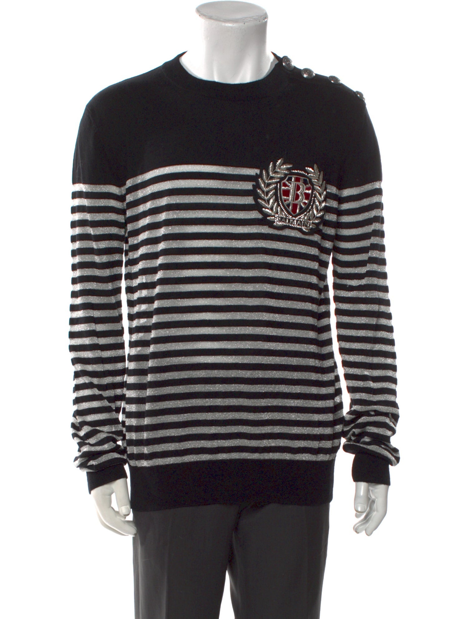 Balmain Virgin Wool Striped Pullover