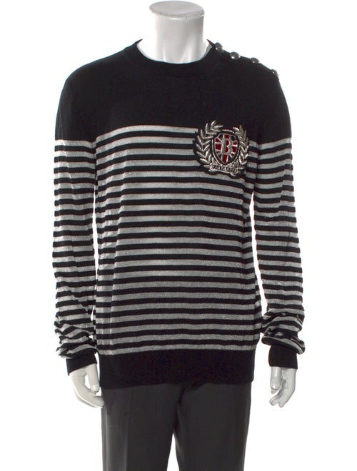 Balmain Virgin Wool Striped Pullover