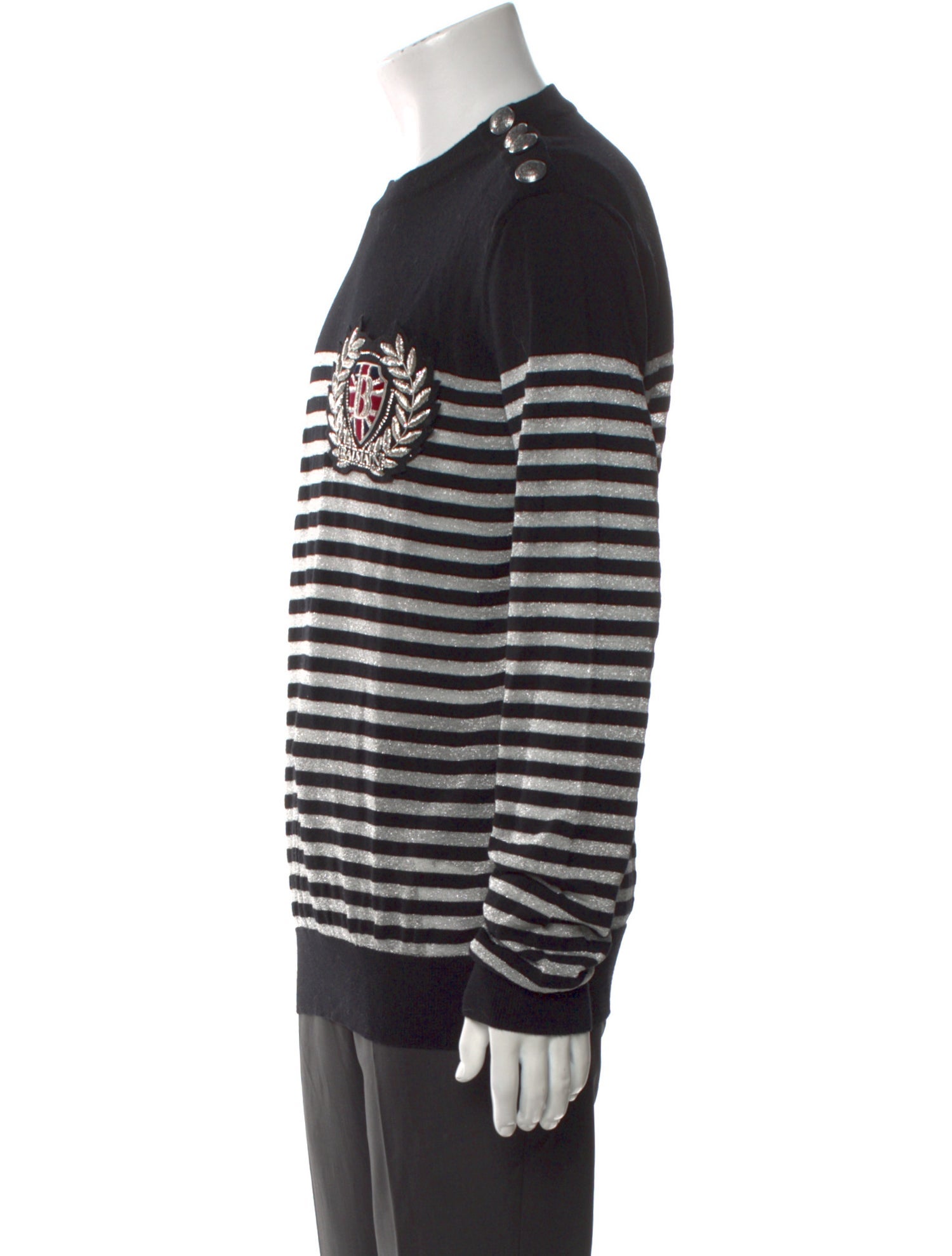 Balmain Virgin Wool Striped Pullover