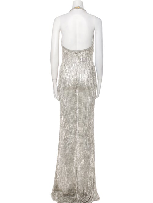 Balmain Chainmail-Effect Long Dress