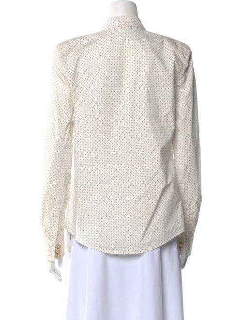 Balmain Polka Dot Print Long Sleeve Button-Up Top