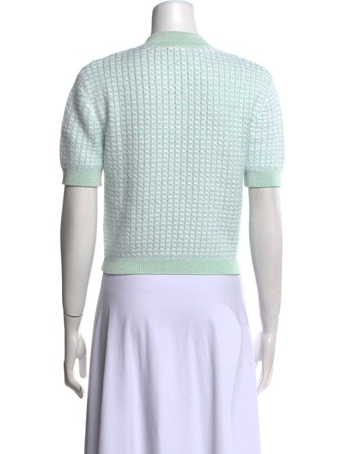 Balmain Mock Neck Short Sleeve Crop Top