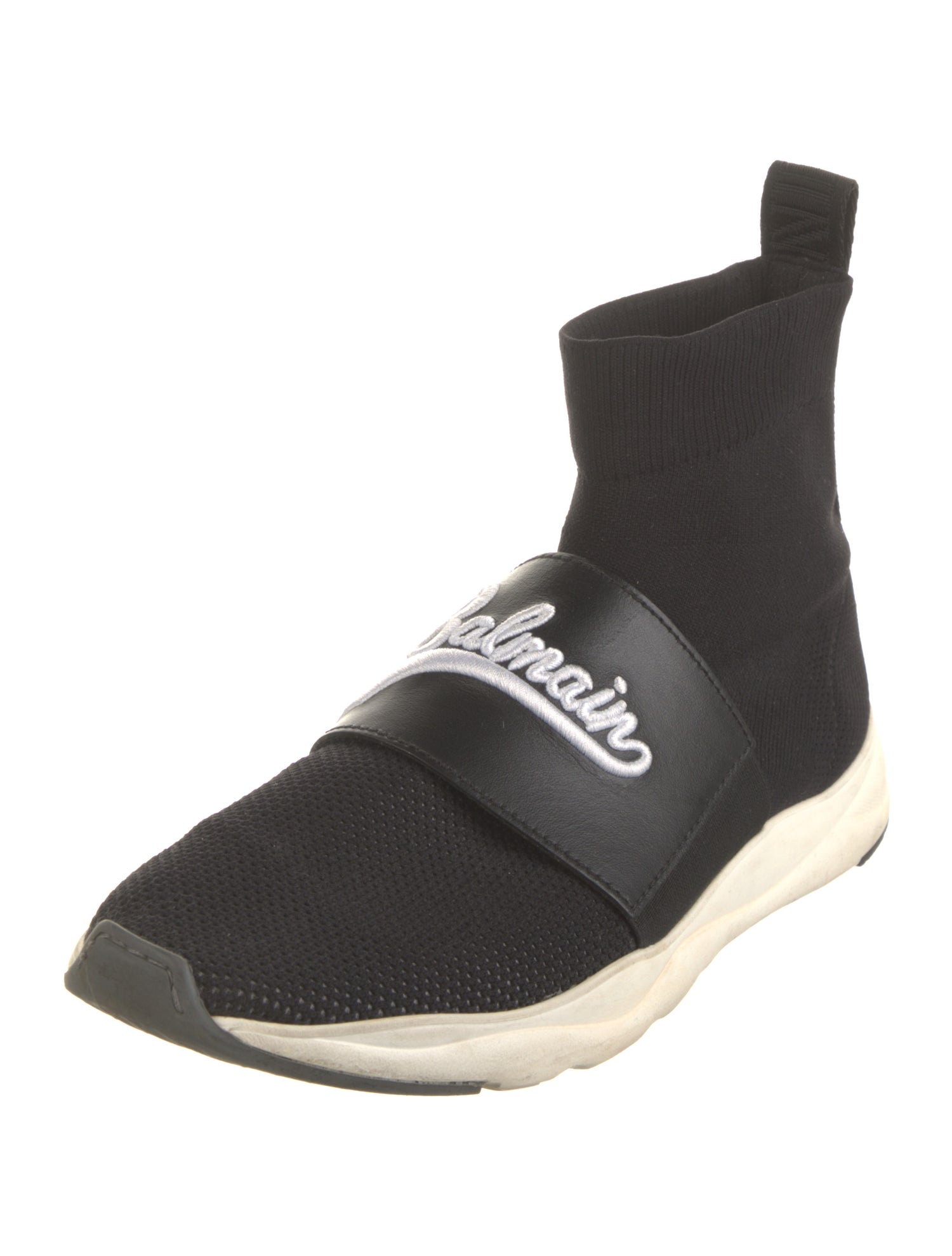 Balmain Embroidered Accent Sock Sneakers