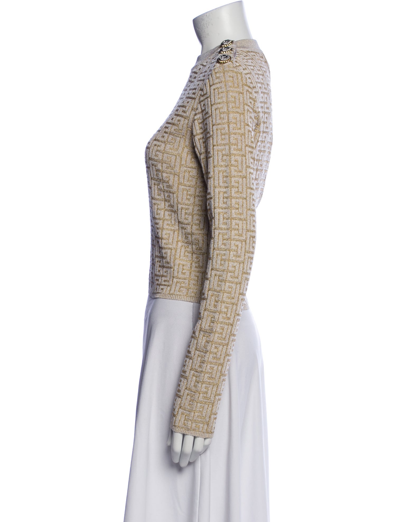 Balmain Cashmere Mock Neck Crop Top w/ Tags