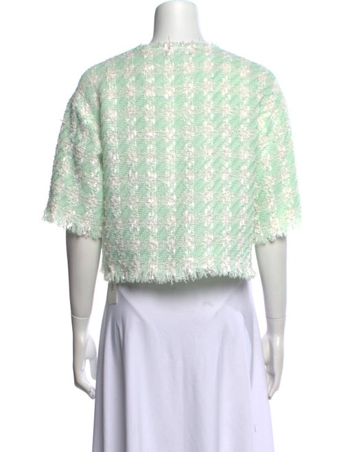 Balmain Tweed Pattern Crew Neck Crop Top