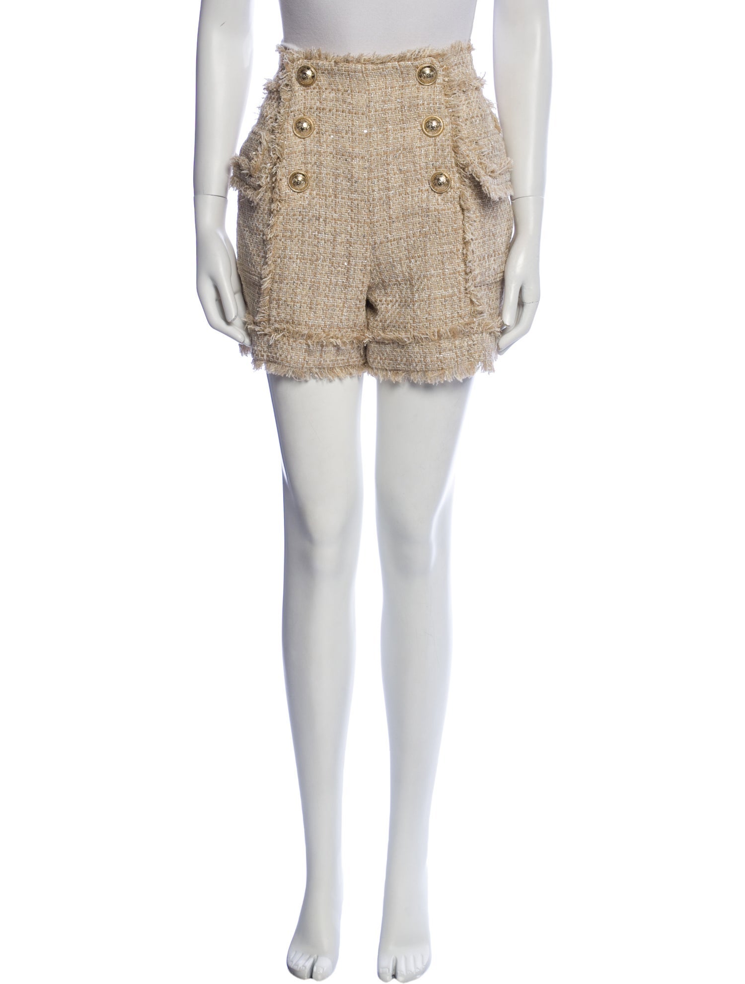 Balmain Tweed Pattern Mini Shorts