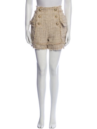 Balmain Tweed Pattern Mini Shorts