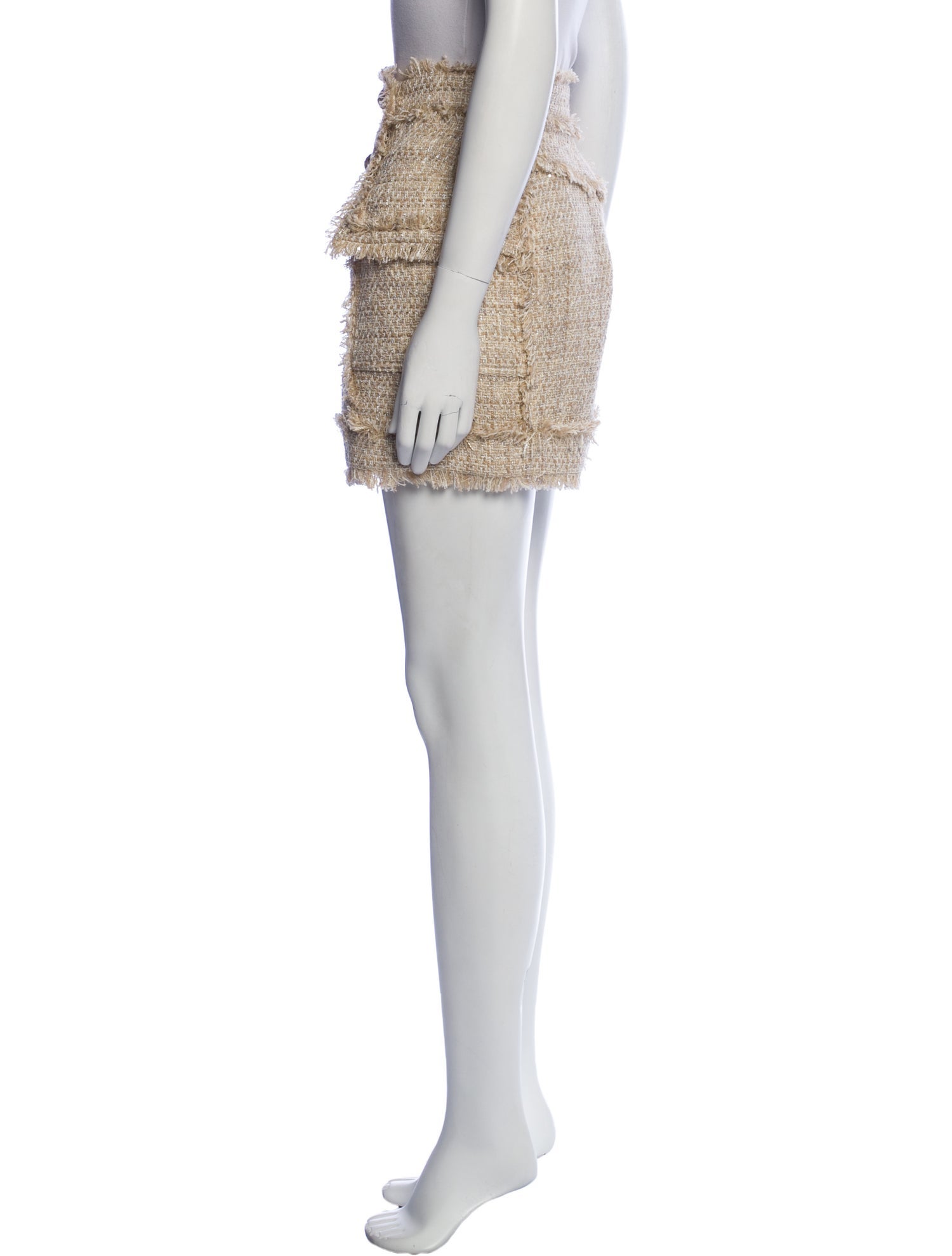 Balmain Tweed Pattern Mini Shorts