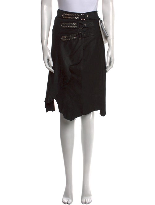 Balmain Calfskin Knee-Length Skirt