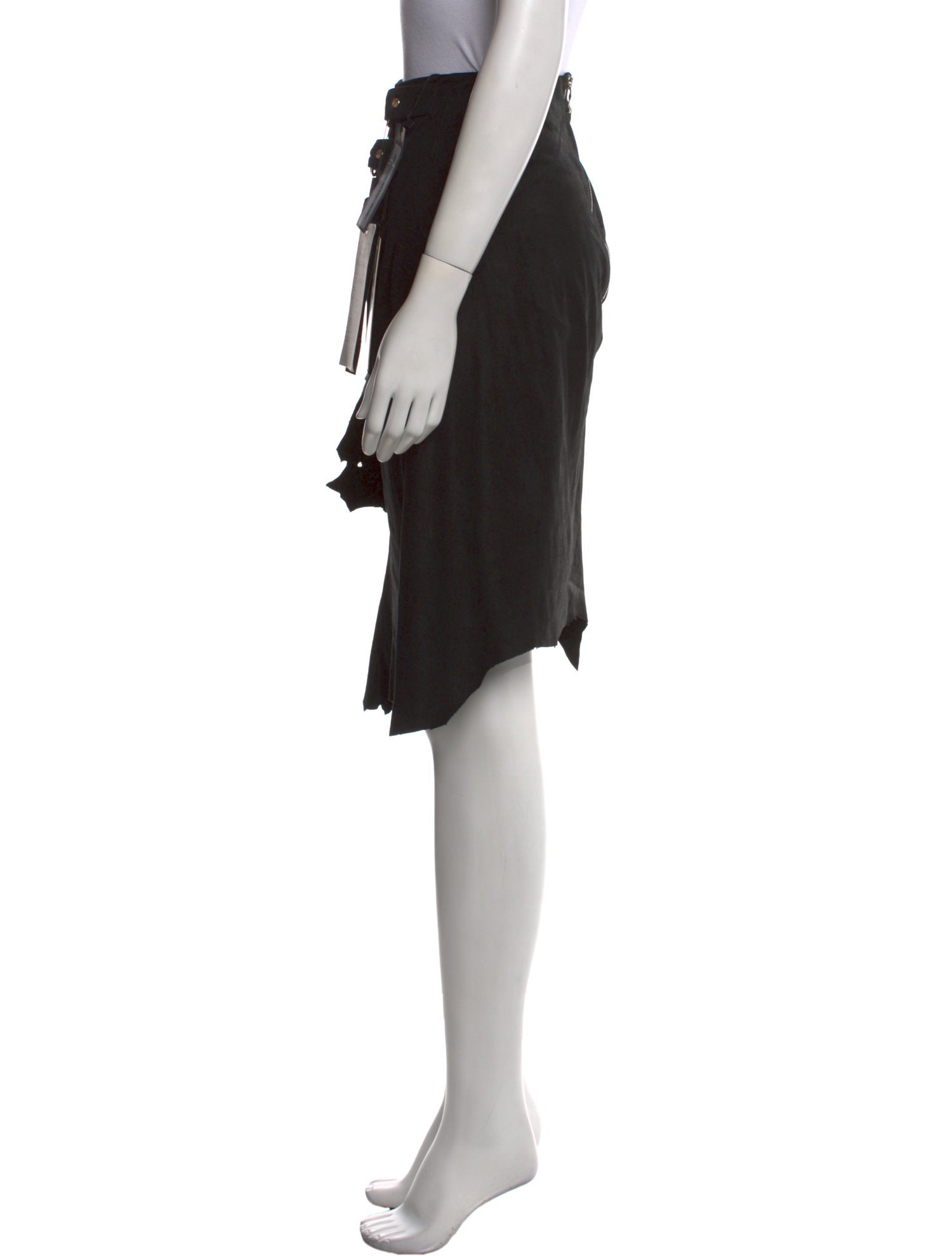 Balmain Calfskin Knee-Length Skirt