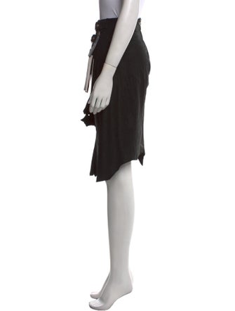 Balmain Calfskin Knee-Length Skirt