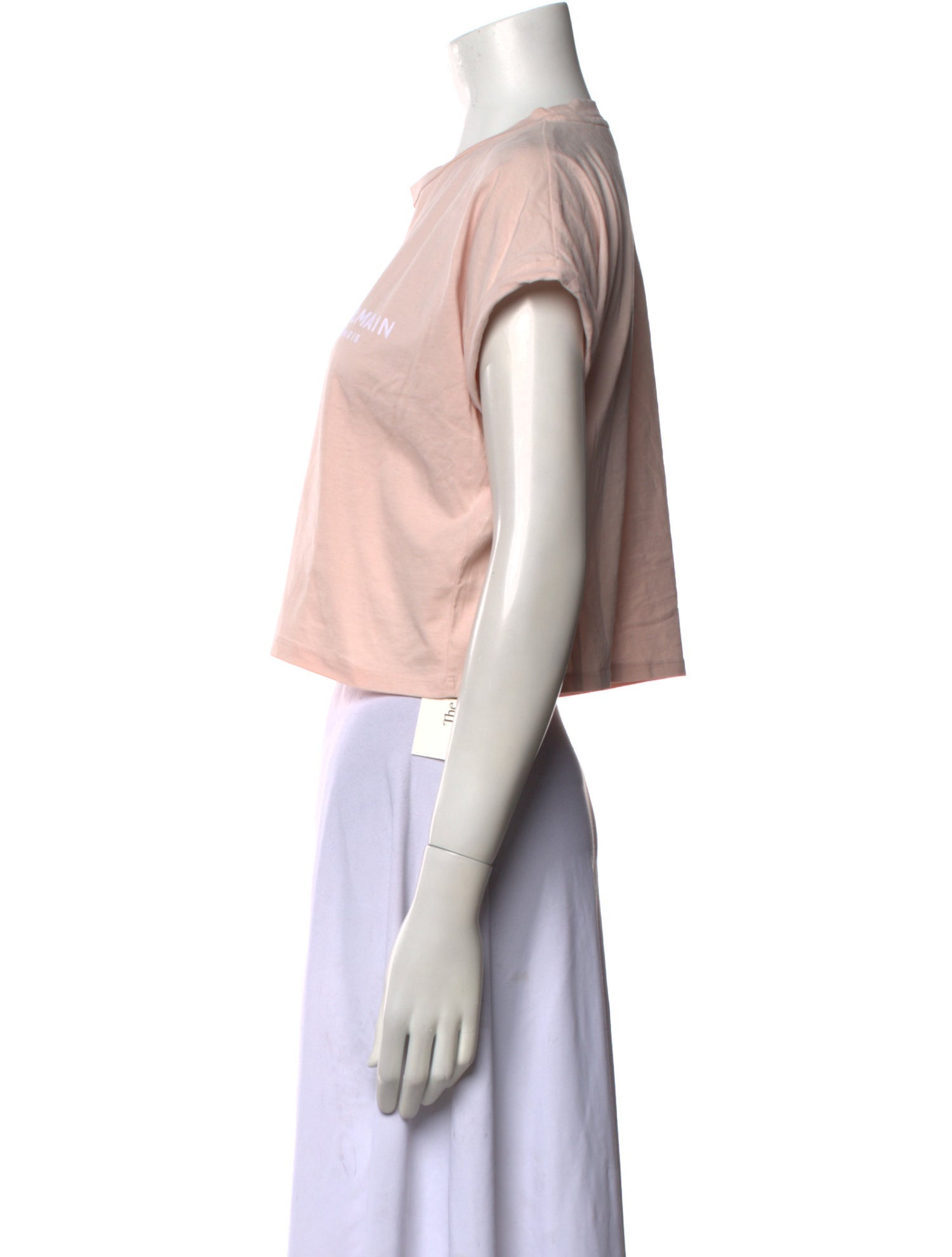 Balmain Crew Neck Short Sleeve Crop Top