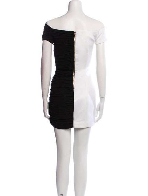 Balmain Draped Off-The-Shoulder Mini Dress