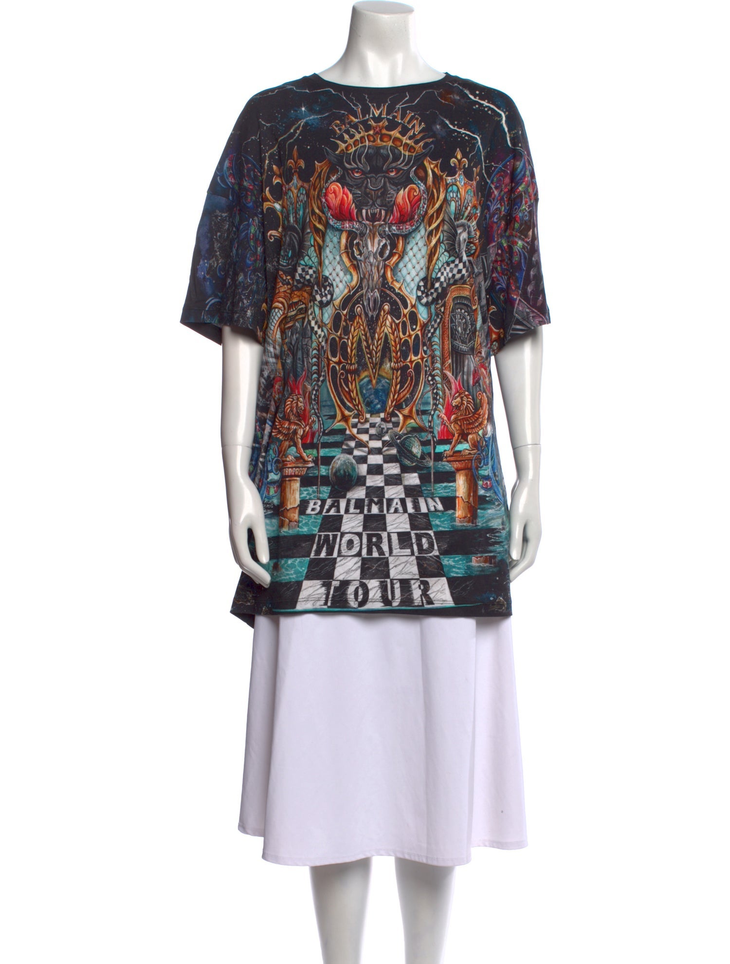 Balmain Paisley Print Bateau Neckline Tunic