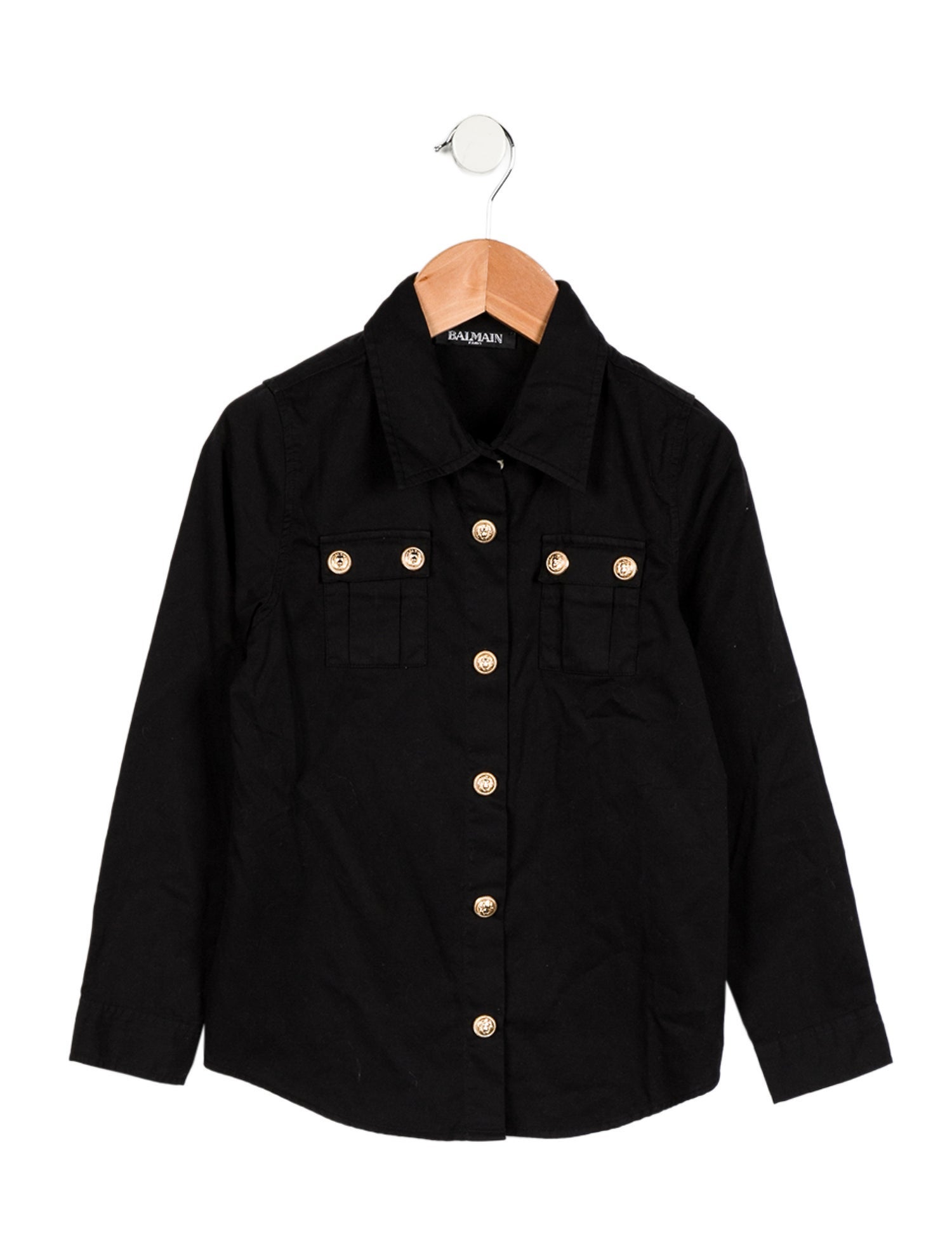 Balmain Girls' Button Up Long Sleeve Top