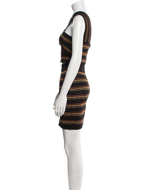 Balmain Wool Striped Skirt Set