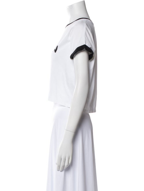 Balmain Graphic Print Crew Neck Crop Top