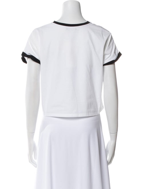 Balmain Graphic Print Crew Neck Crop Top