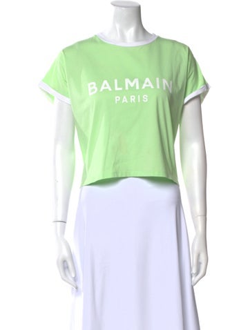 Balmain Tops Graphic Print Crew Neck T-Shirt M