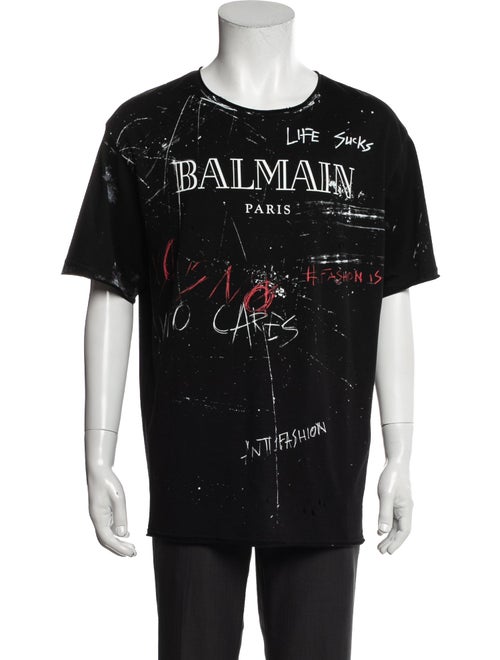 Balmain Graphic Print Crew Neck T-Shirt