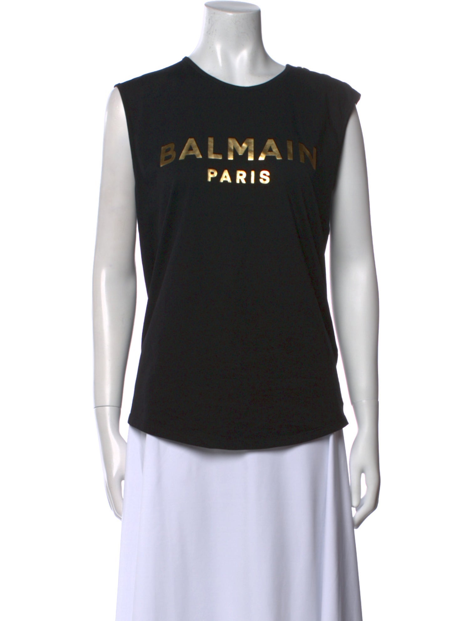 Balmain Graphic Print Crew Neck Top