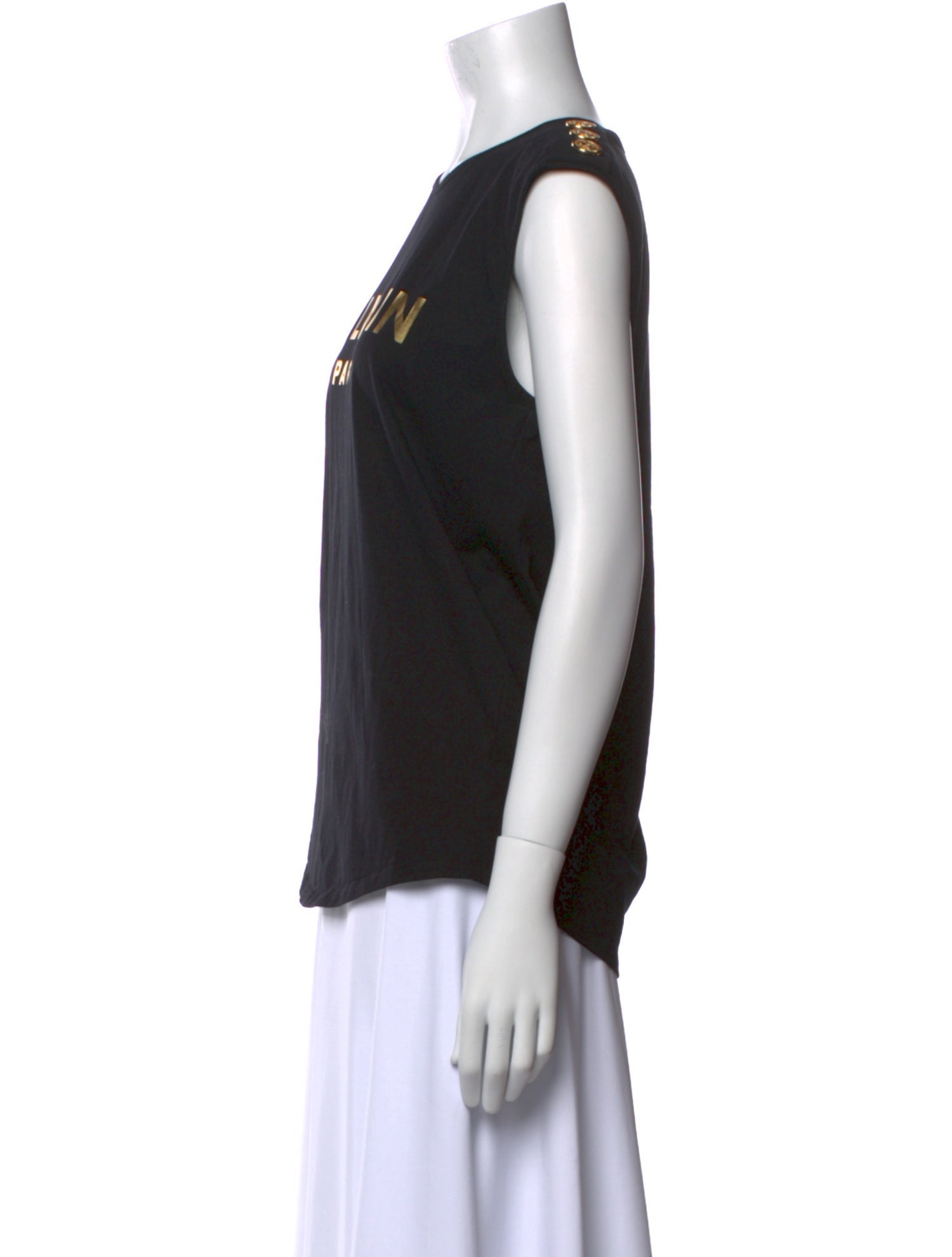 Balmain Graphic Print Crew Neck Top