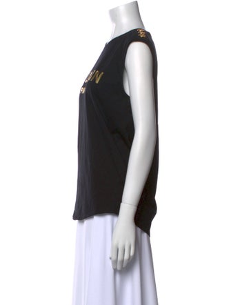 Balmain Graphic Print Crew Neck Top