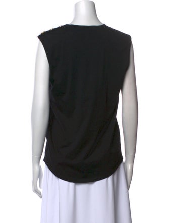 Balmain Graphic Print Crew Neck Top