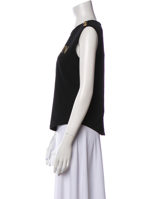 Balmain Graphic Print Scoop Neck Top