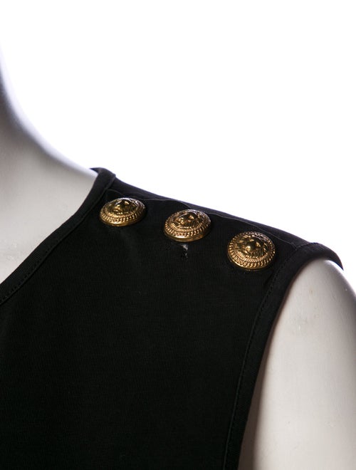 Balmain Graphic Print Scoop Neck Top