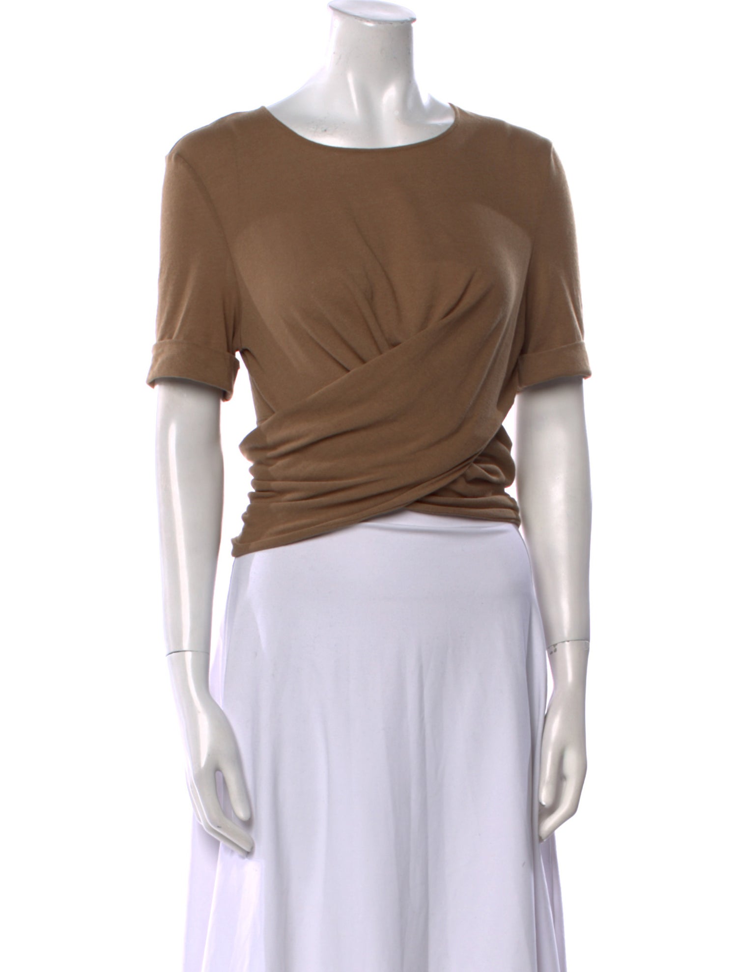 Balmain Bateau Neckline Short Sleeve Crop Top