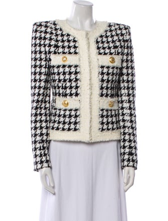 Balmain Houndstooth Print Evening Jacket