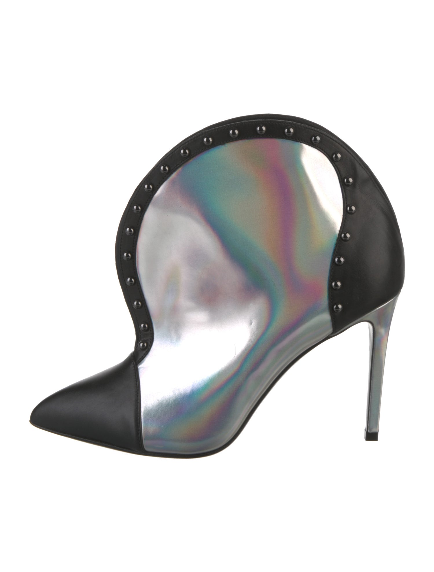 Balmain Leather Colorblock Pattern Western Boots