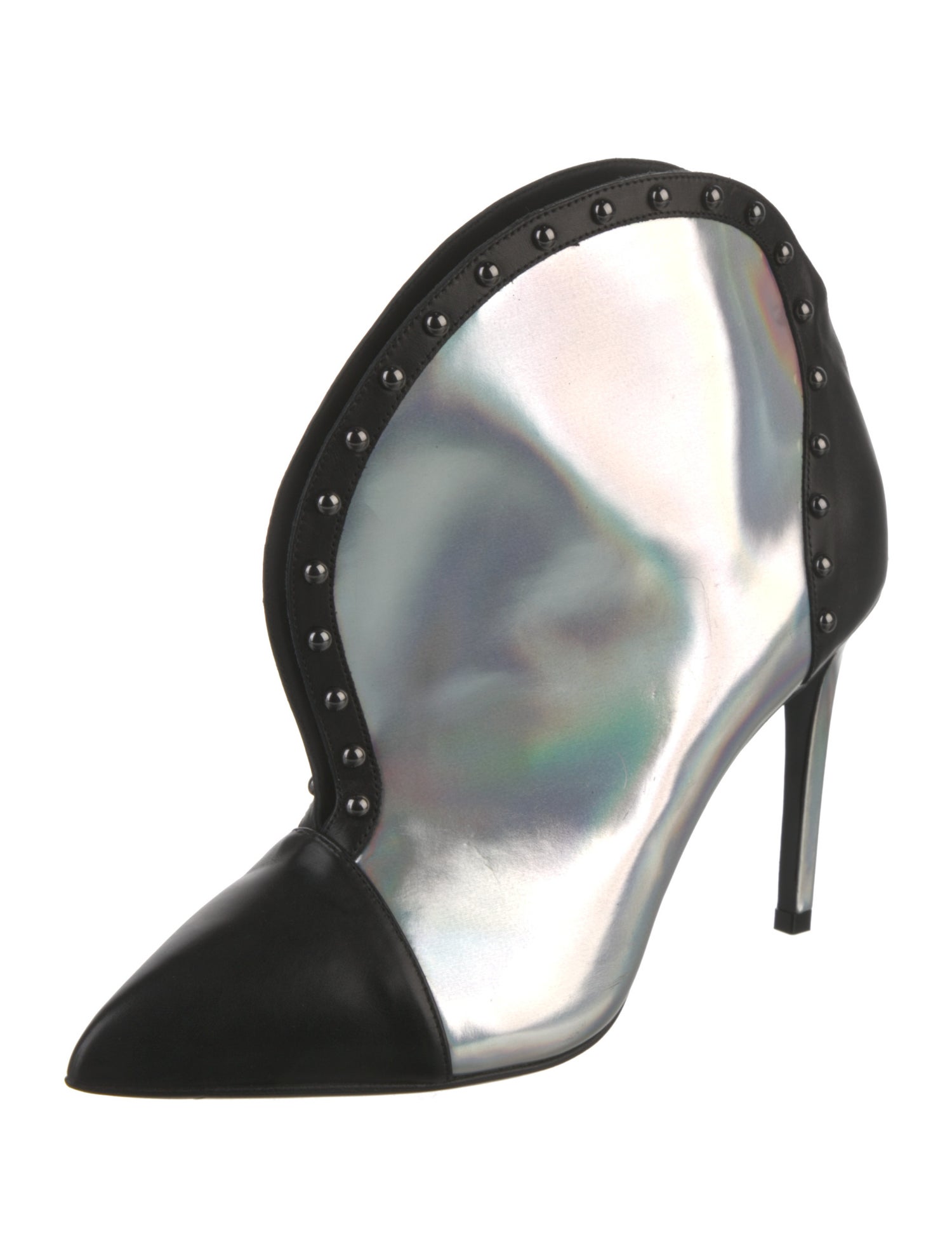 Balmain Leather Colorblock Pattern Western Boots