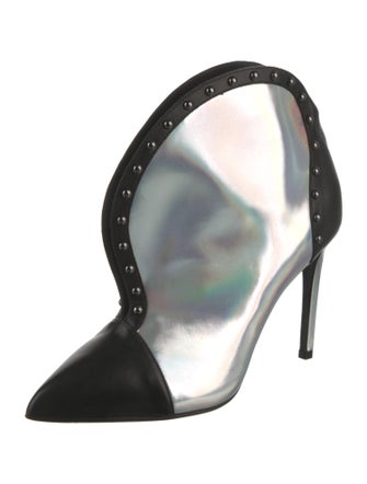 Balmain Leather Colorblock Pattern Western Boots