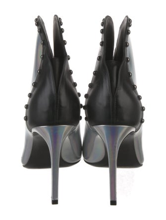 Balmain Leather Colorblock Pattern Western Boots