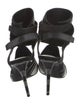 Balmain Leather Striped Slingback Sandals